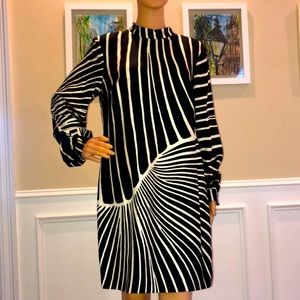 Trina Turk black striped dress